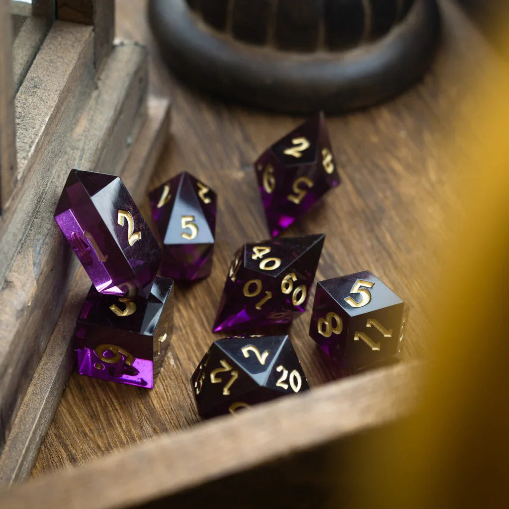 Mystic Violet Resin DND Dice Set | Resin Dice | Wiccan Center