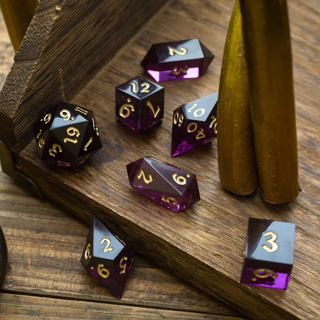 Mystic Violet Resin DND Dice Set | Resin Dice | Wiccan Center