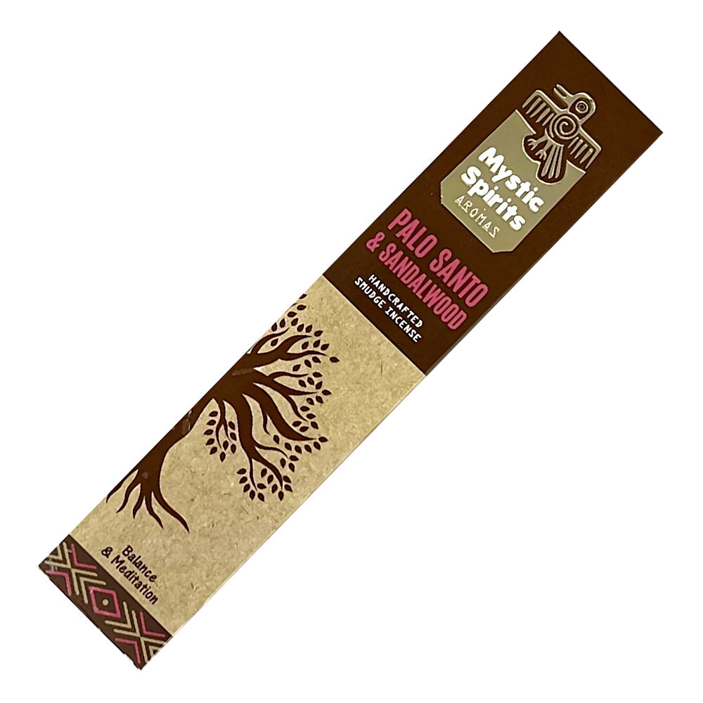 Mystic Spirits Aromas Handcrafted Smudge Incense Sticks - Palo Santo & Sandalwood | Incense | Wiccan Center