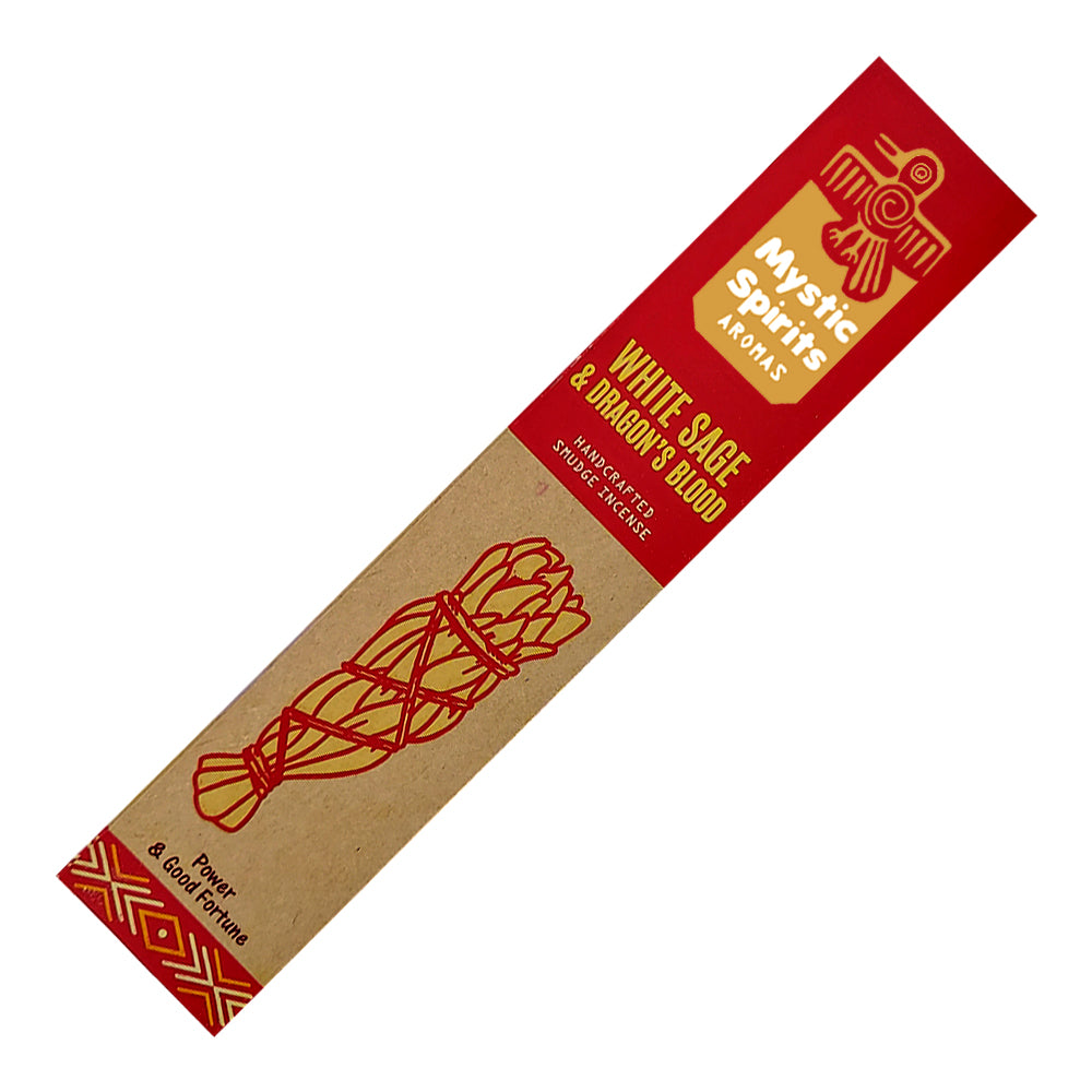 Mystic Spirits Aromas Handcrafted Smudge Incense Sticks - White Sage & Dragon's Blood | Incense | Wiccan Center