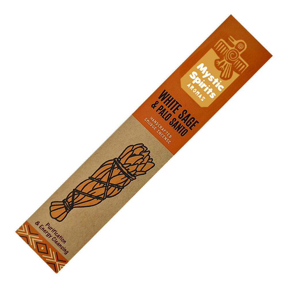 Mystic Spirits Aromas Handcrafted Smudge Incense Sticks - White Sage & Palo Santo | Incense | Wiccan Center