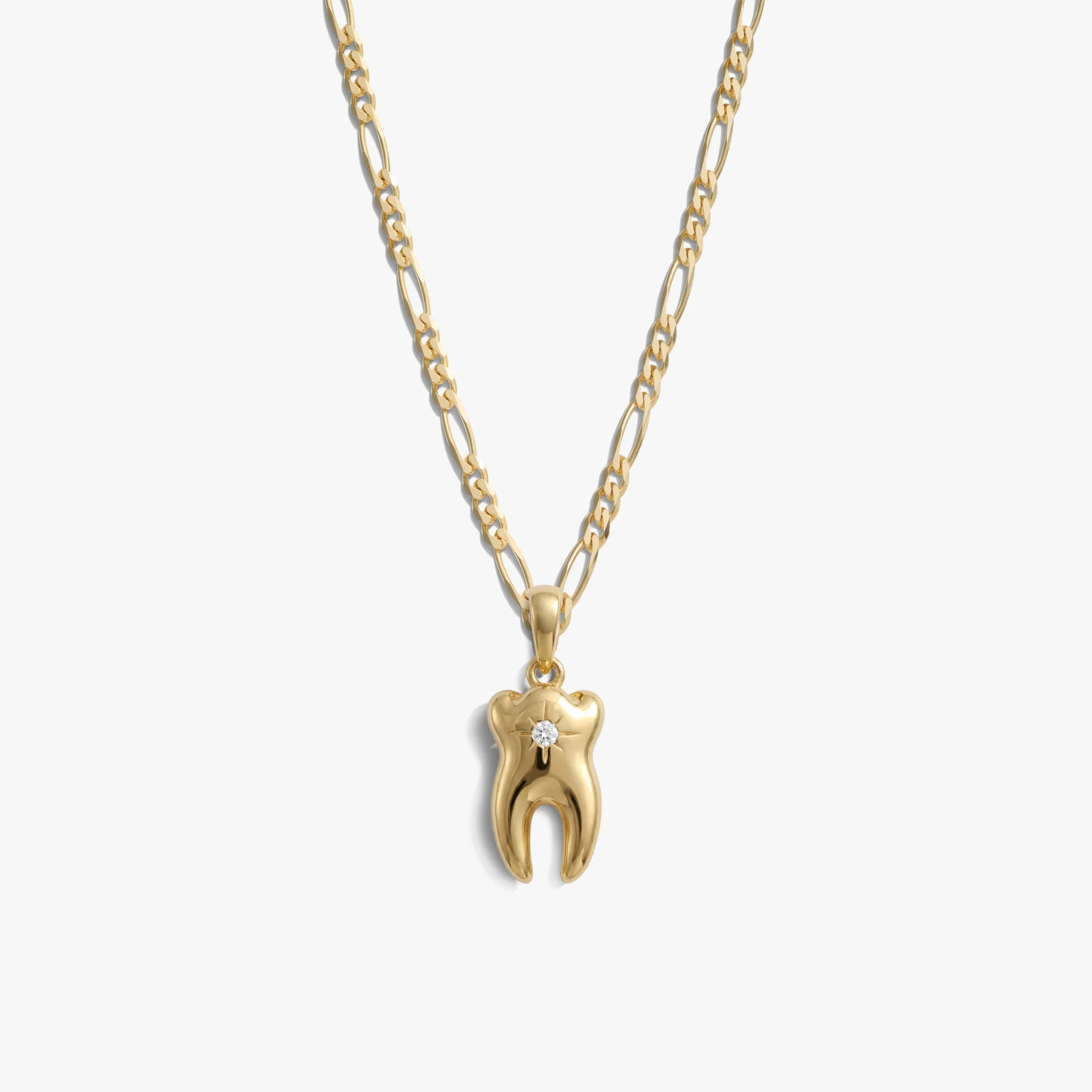 Sapphire Tooth Figaro Necklace