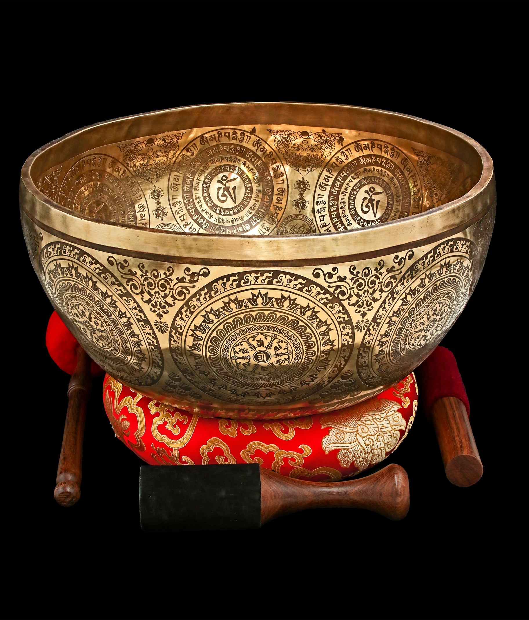 New Etched Jambati Dragon Singing Bowl F#2 92Hz 15" E16192 | Tibetan Singing Bowl | Wiccan Center