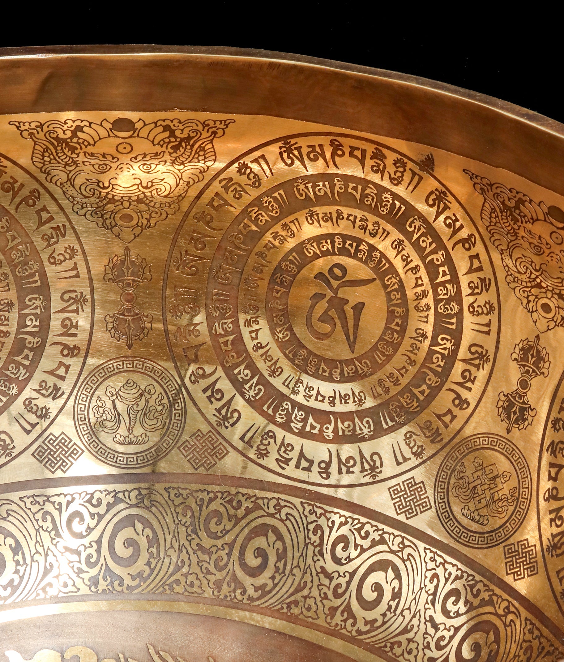 New Etched Jambati Dragon Singing Bowl F#2 92Hz 15" E16192 | Tibetan Singing Bowl | Wiccan Center