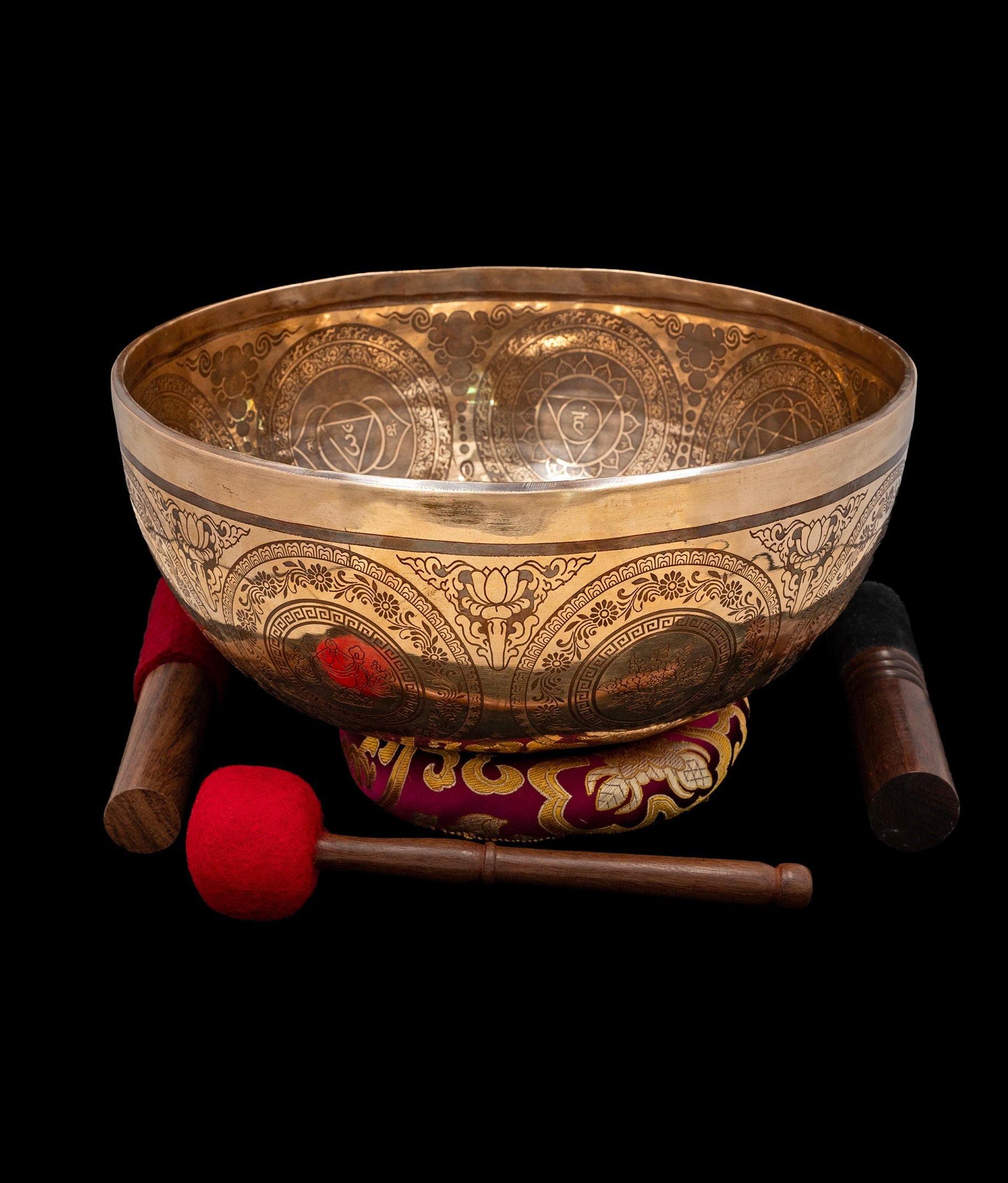 New Etched Jambati Cosmos Singing Bowl G2 98Hz (NCP) 11" N16209 | Tibetan Singing Bowl | Wiccan Center