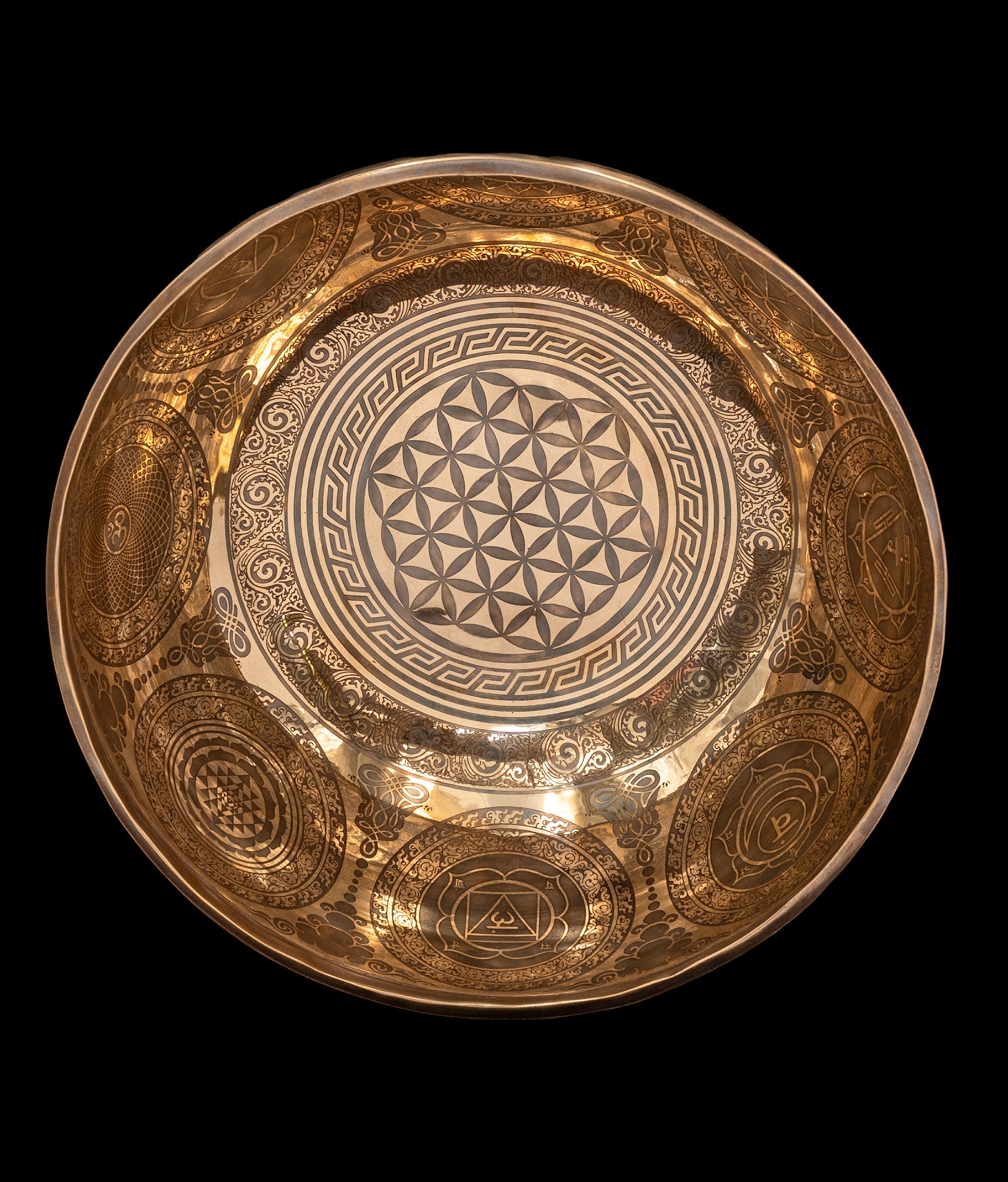New Etched Jambati Cosmos Singing Bowl G2 98Hz (NCP) 11" N16209 | Tibetan Singing Bowl | Wiccan Center