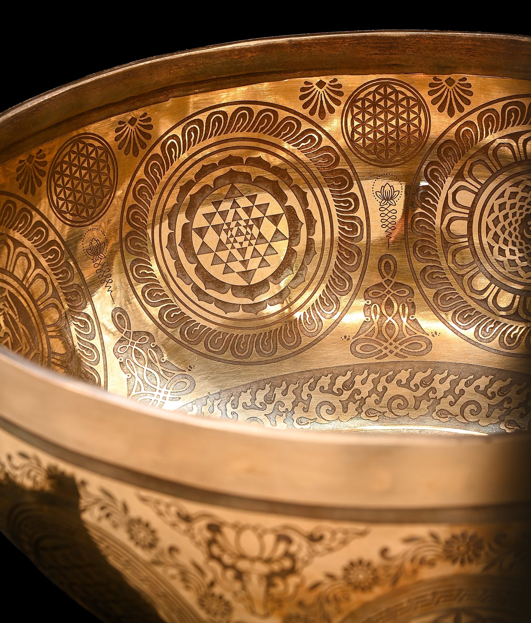 New Etched Jambati Tree of Life Singing Bowl B2 122Hz 10.5" N16221 | Tibetan Singing Bowl | Wiccan Center