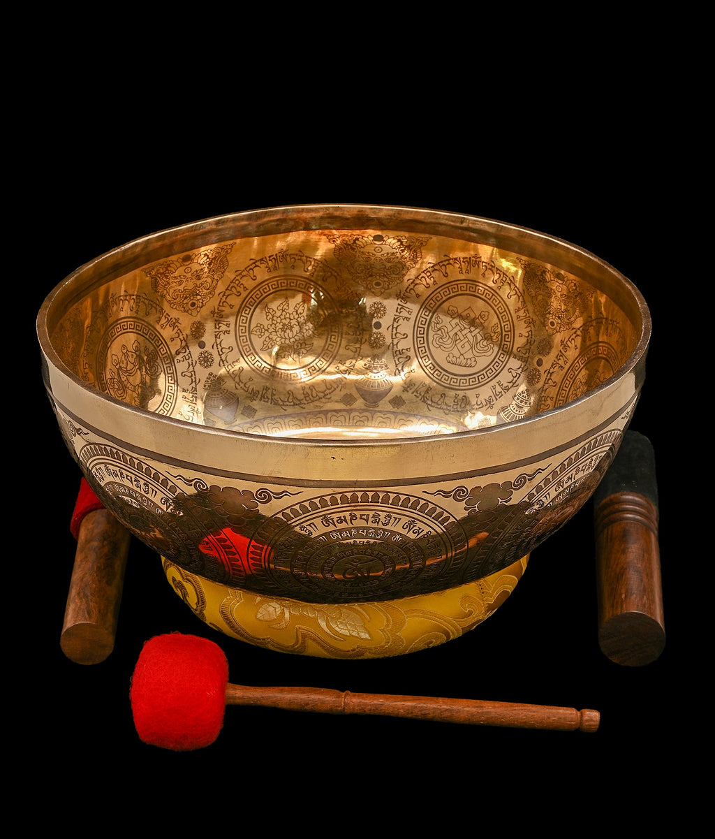 New Etched Jambati Tara Singing Bowl G#3 104Hz (CP) 11 1/4" N16222 | Tibetan Singing Bowl | Wiccan Center