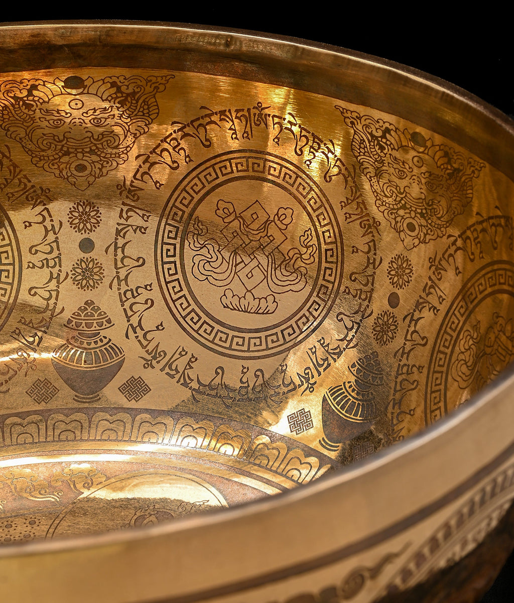 New Etched Jambati Tara Singing Bowl G#3 104Hz (CP) 11 1/4" N16222 | Tibetan Singing Bowl | Wiccan Center