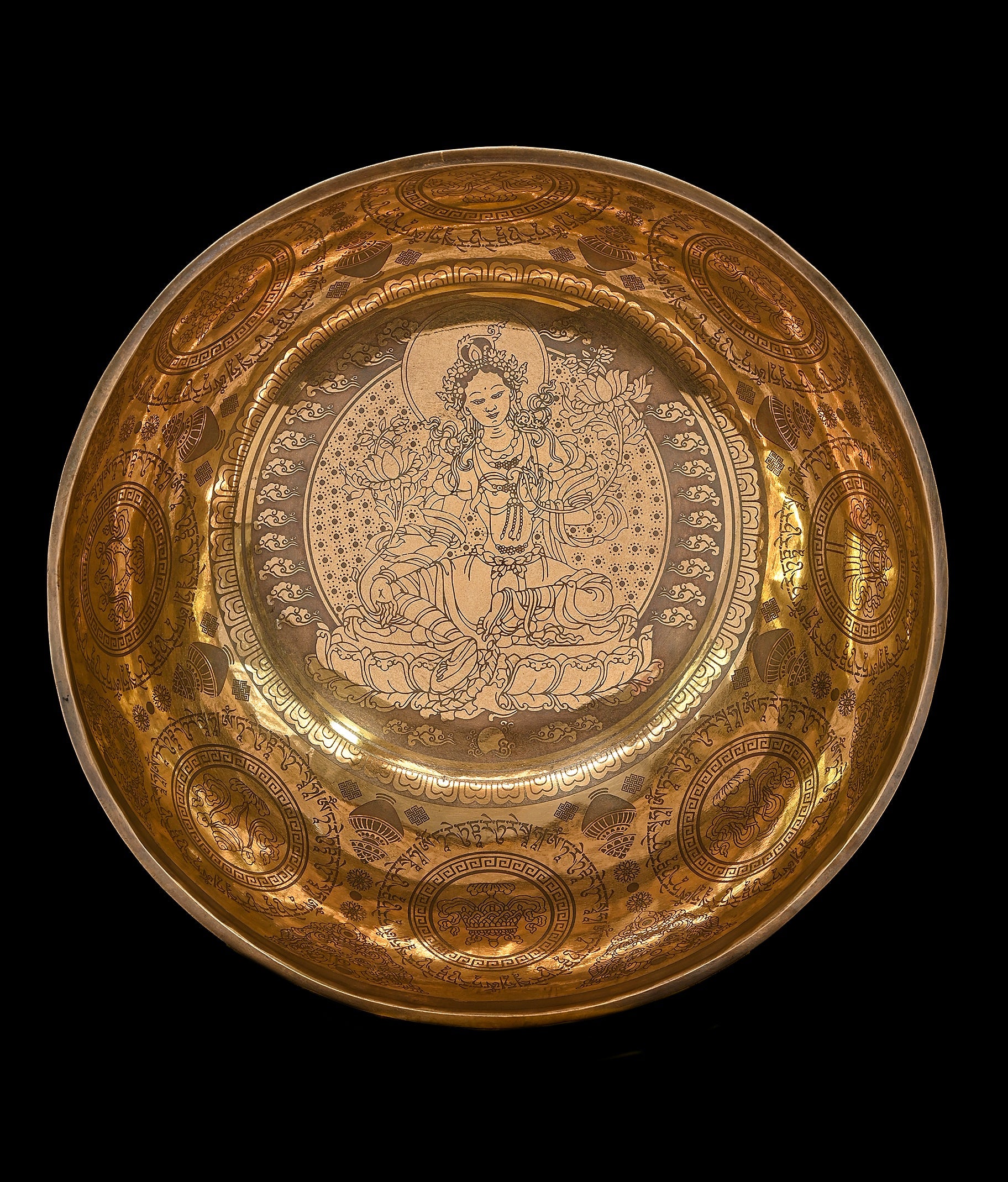 New Etched Jambati Tara Singing Bowl G#3 104Hz (CP) 11 1/4" N16222 | Tibetan Singing Bowl | Wiccan Center