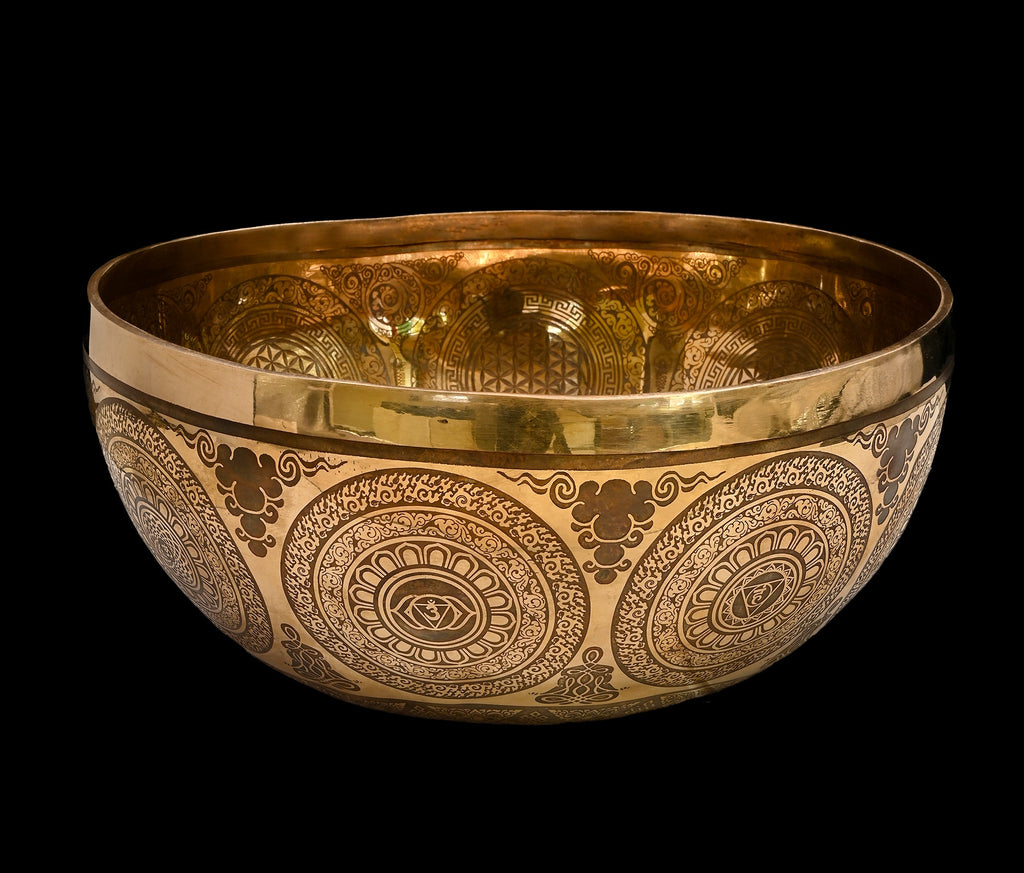 New Etched Jambati Tree of Life Jambati Singing Bowl F2 86Hz 11" N16224 | Tibetan Singing Bowl | Wiccan Center