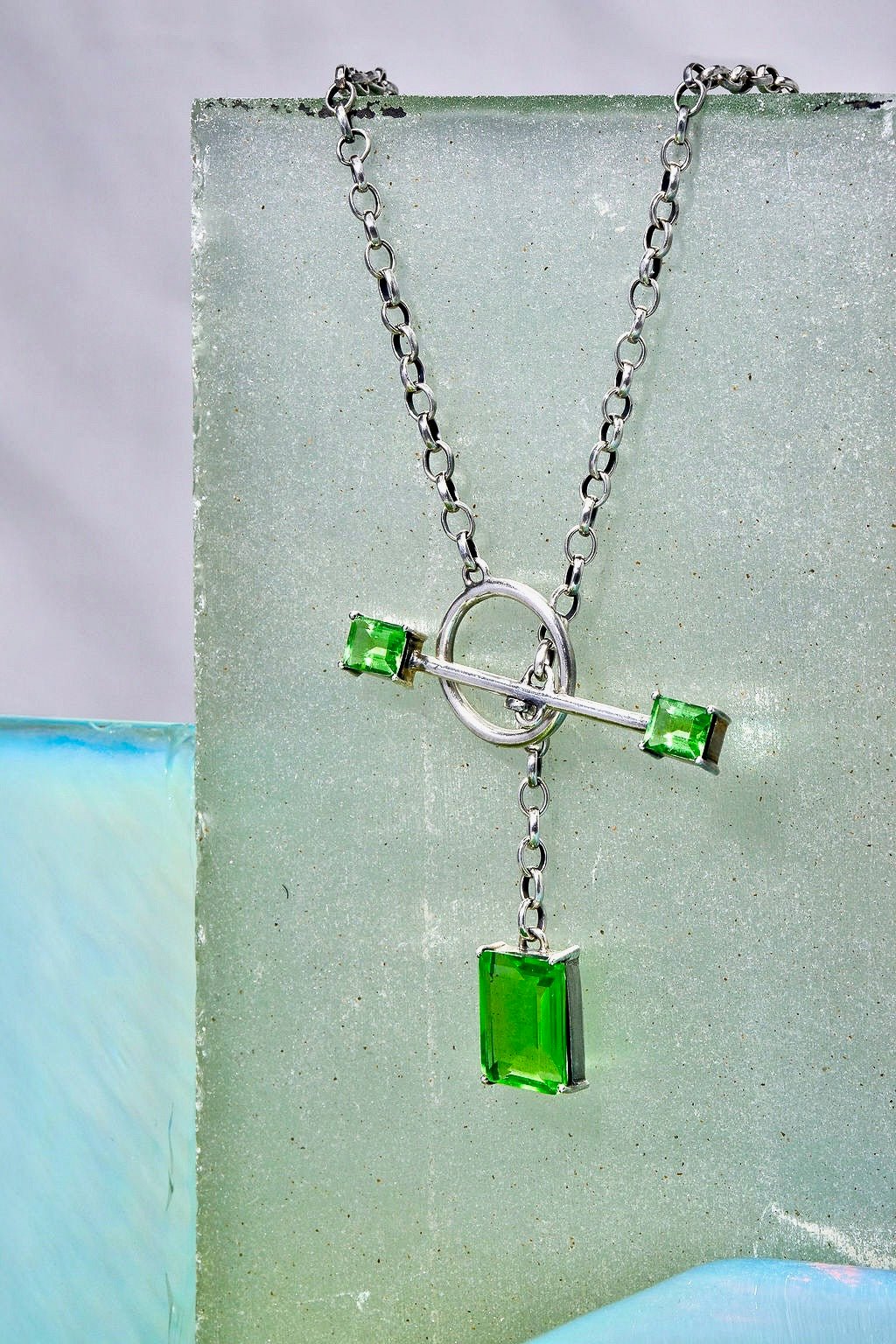 Calling Card Toggle Necklace in Green Envy (Silver) | Jewelry | Wiccan Center