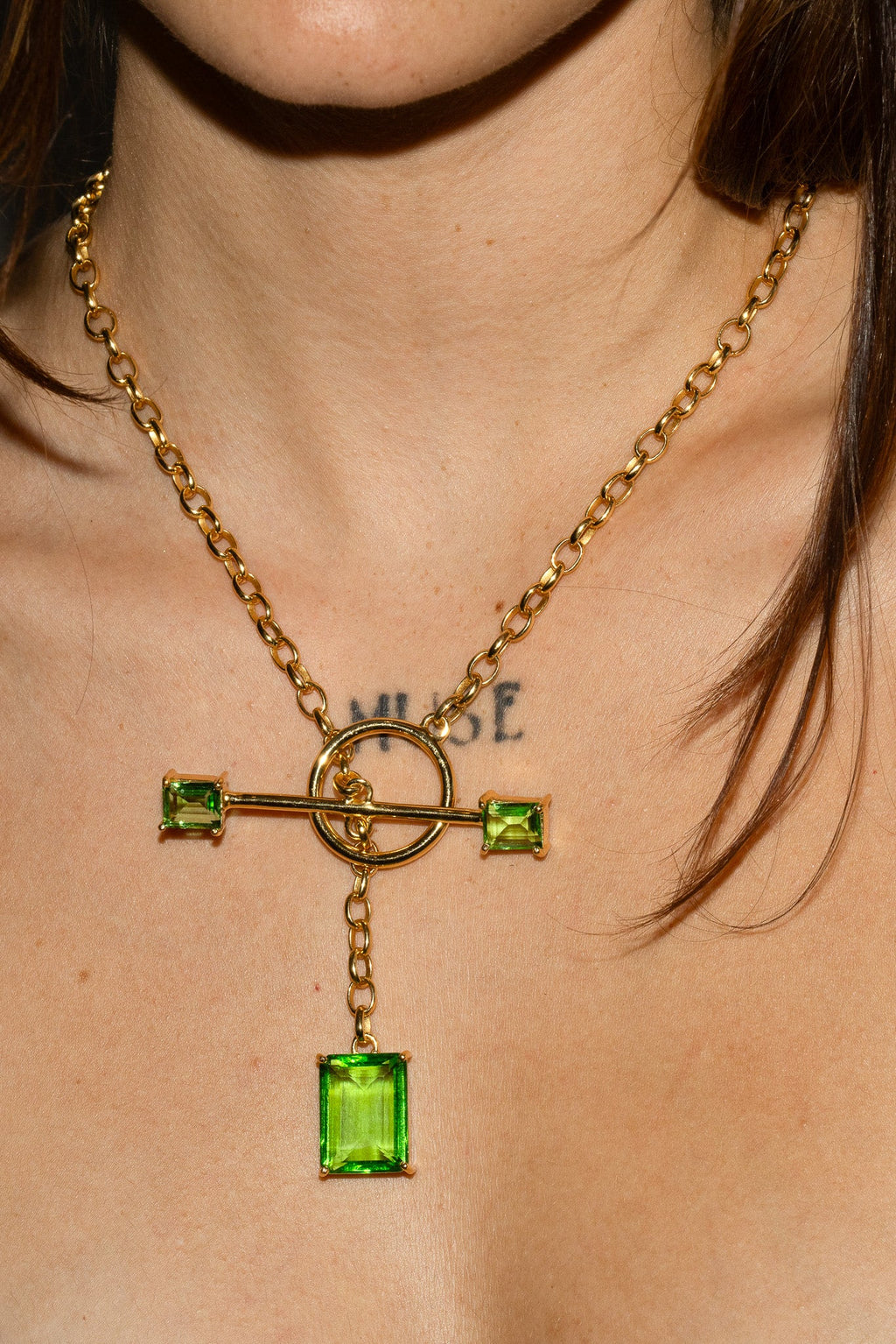 Calling Card Toggle Necklace in Green Envy (Gold) | Jewelry | Wiccan Center