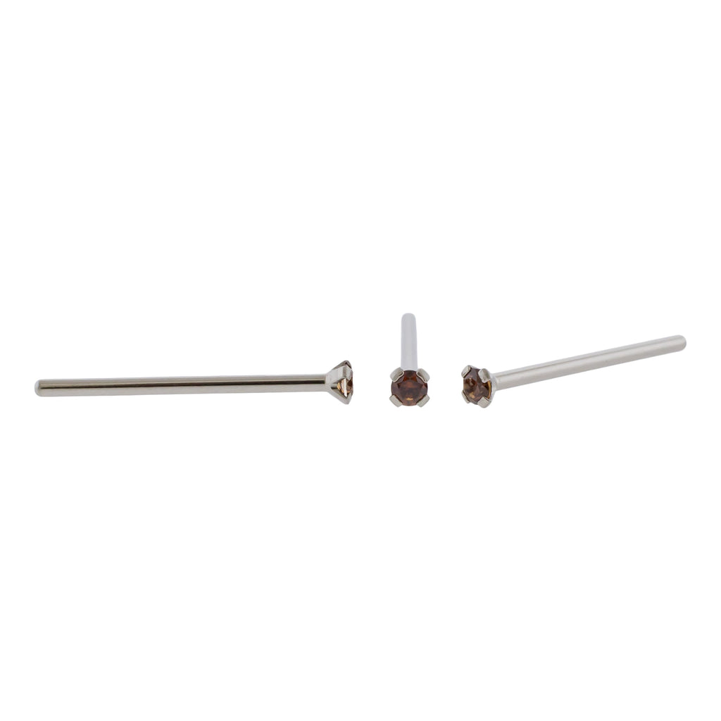 Steel Prong Set Nose Pin With Premium Zirconia | Body Jewelry | Wiccan Center