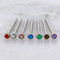 Steel Bezel Set Opal Nose Pin | Body Jewelry | Wiccan Center