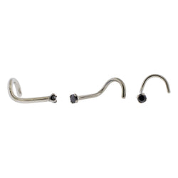 Steel Prong Set Nose Screw With Premium Zirconia | Body Jewelry | Wiccan Center