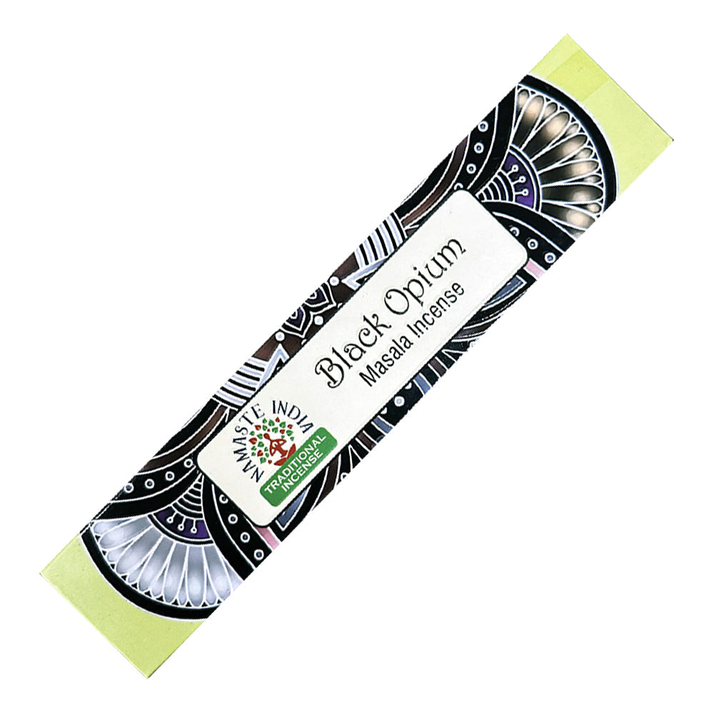 Namaste India Natural Masala Incense Sticks - Black Opium | Incense | Wiccan Center