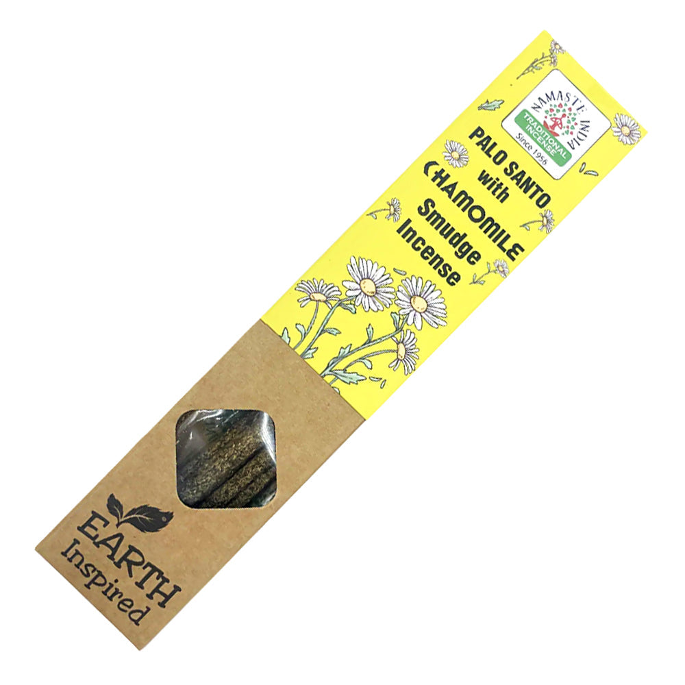 Namaste India Earth Inspired Palo Santo with Chamomile Smudge Incense Sticks | Incense | Wiccan Center