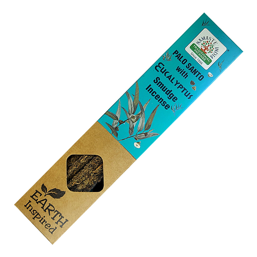 Namaste India Earth Inspired Palo Santo with Eucalyptus Smudge Incense Sticks | Incense | Wiccan Center
