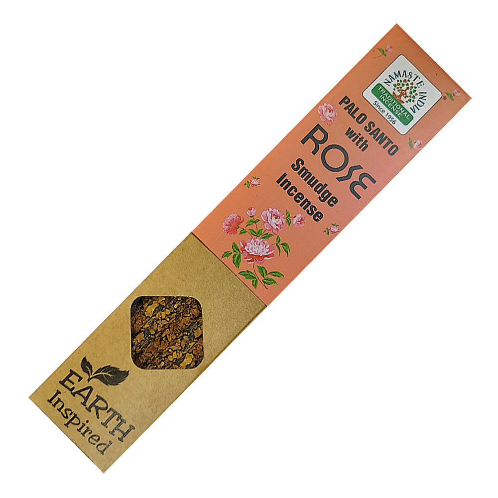 Namaste India Earth Inspired Palo Santo with Rose Smudge Incense Sticks | Incense | Wiccan Center