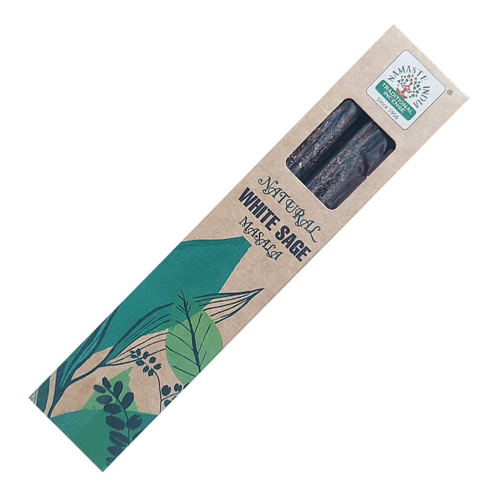 Namaste India Natural Smudge Incense Sticks - White Sage | Incense | Wiccan Center