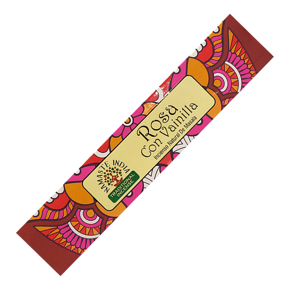 Namaste India Natural Masala Incense Sticks - Rose with Vanilla | Incense | Wiccan Center