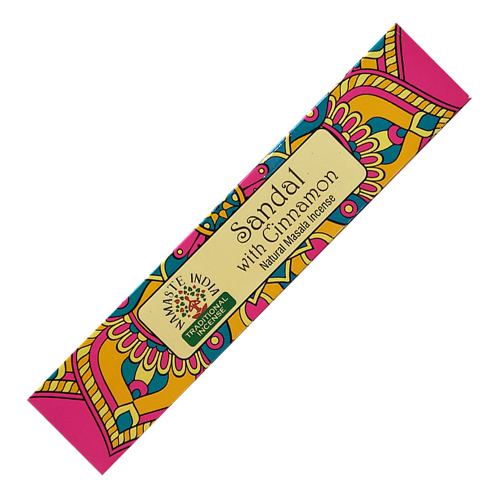 Namaste India Natural Masala Incense Sticks - Sandal with Cinnamon | Incense | Wiccan Center