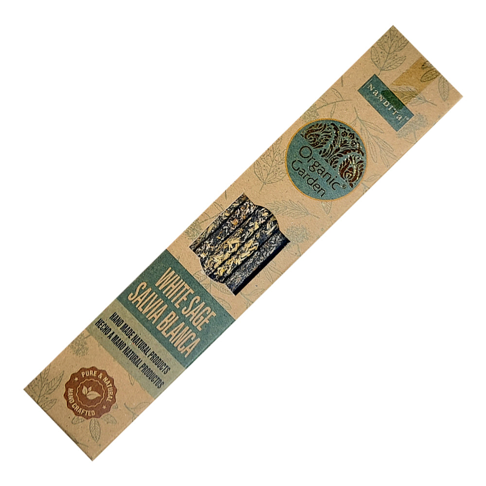 Nandita Organic Garden White Sage Incense Sticks 25g | Incense | Wiccan Center