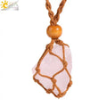 Natural Crystal Healing Necklace – Raw Gemstone Pendant Adjustable Cord for Women & Men
