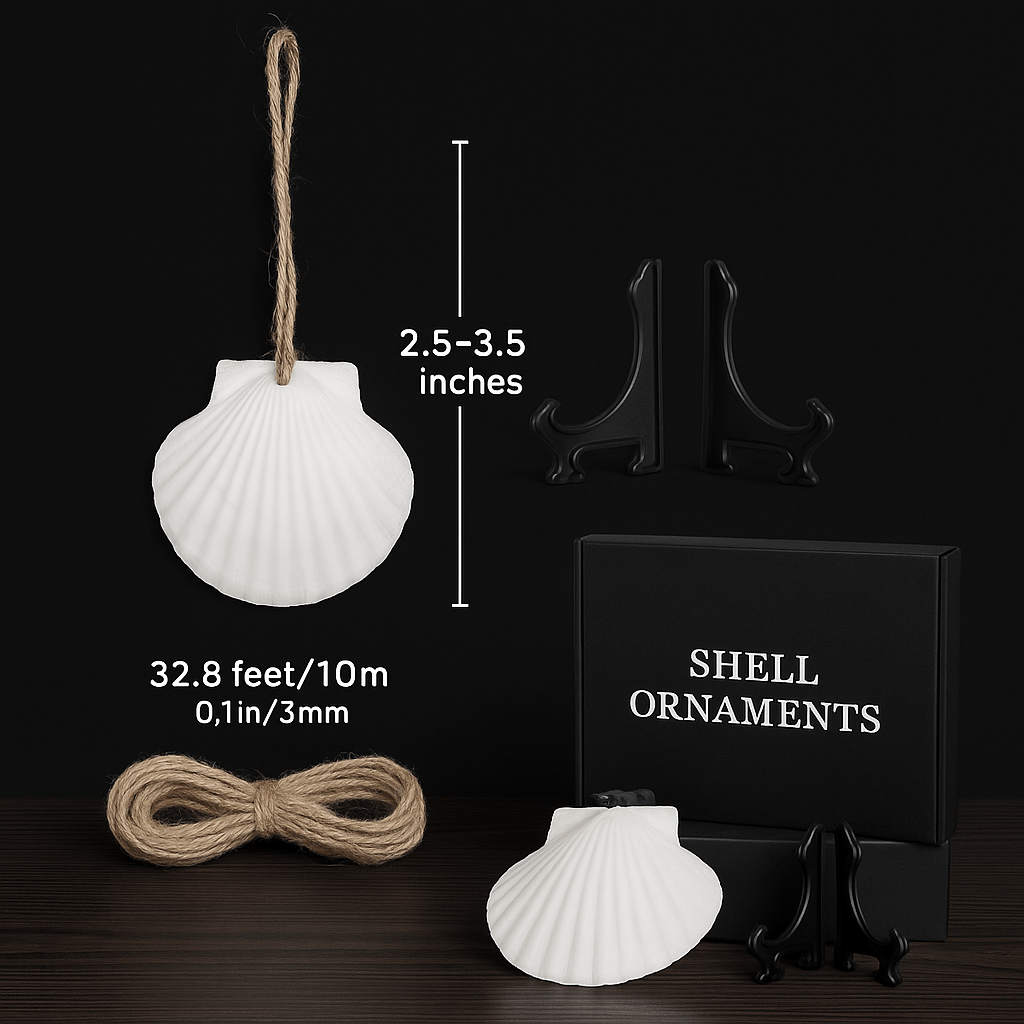 Natural scallop shell ornaments 16PCS for home decor