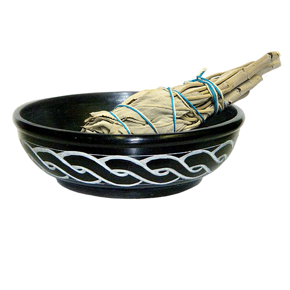Black Soap Stone Carved Bowl 5" | Cauldrons | Wiccan Center