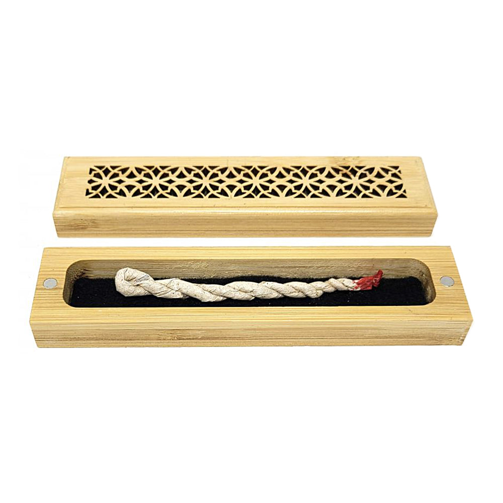 Natural Finish Wood Incense Box Burner - Small | Incense Burner | Wiccan Center