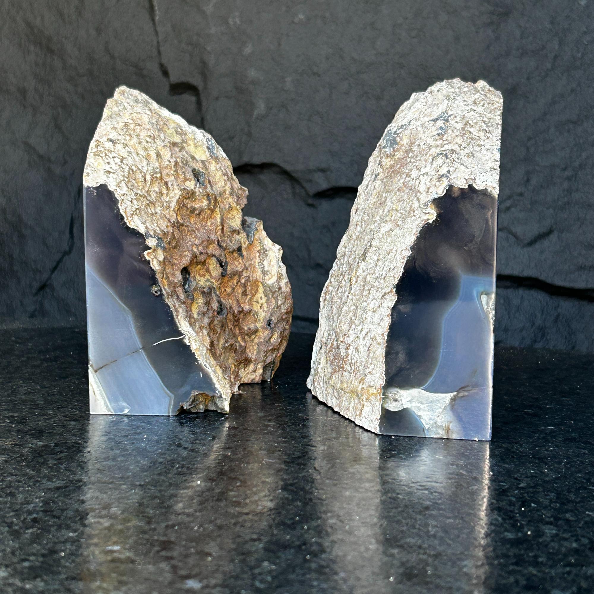 Natural Agate Crystal Bookends | Geodes & Bowls | Wiccan Center
