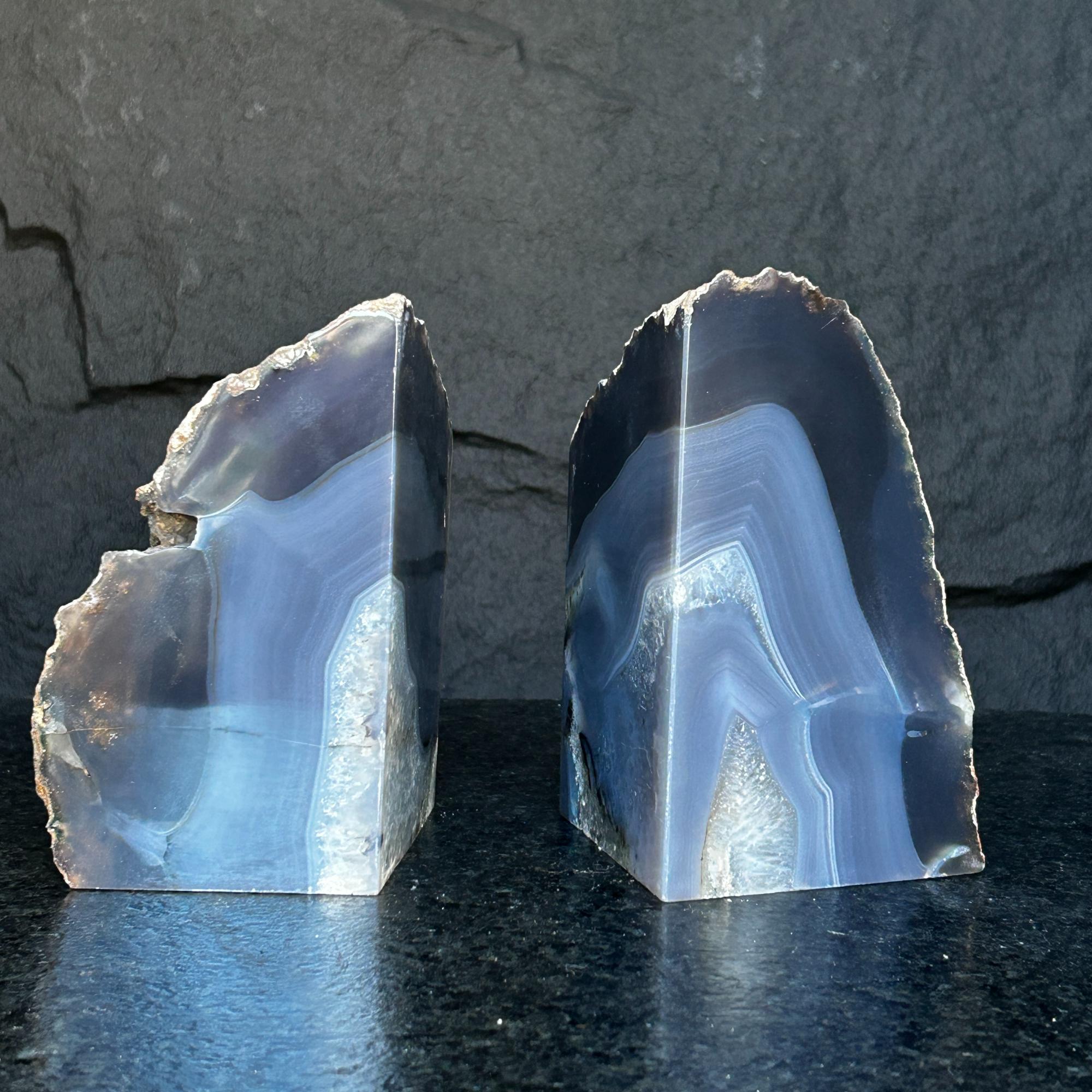 Natural Agate Crystal Bookends | Geodes & Bowls | Wiccan Center