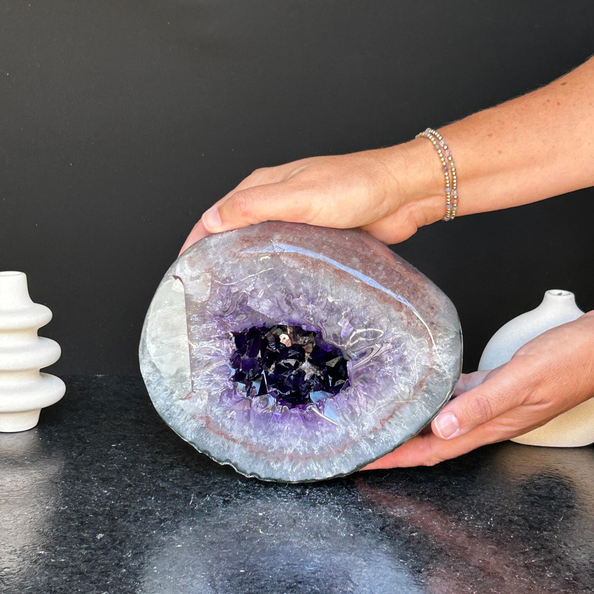 Natural Amethyst & Quartz Geode | Amethyst Geodes | Wiccan Center