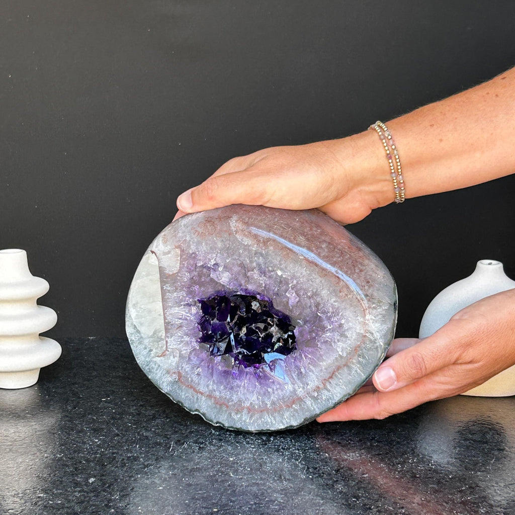 Natural Amethyst & Quartz Geode | Amethyst Geodes | Wiccan Center