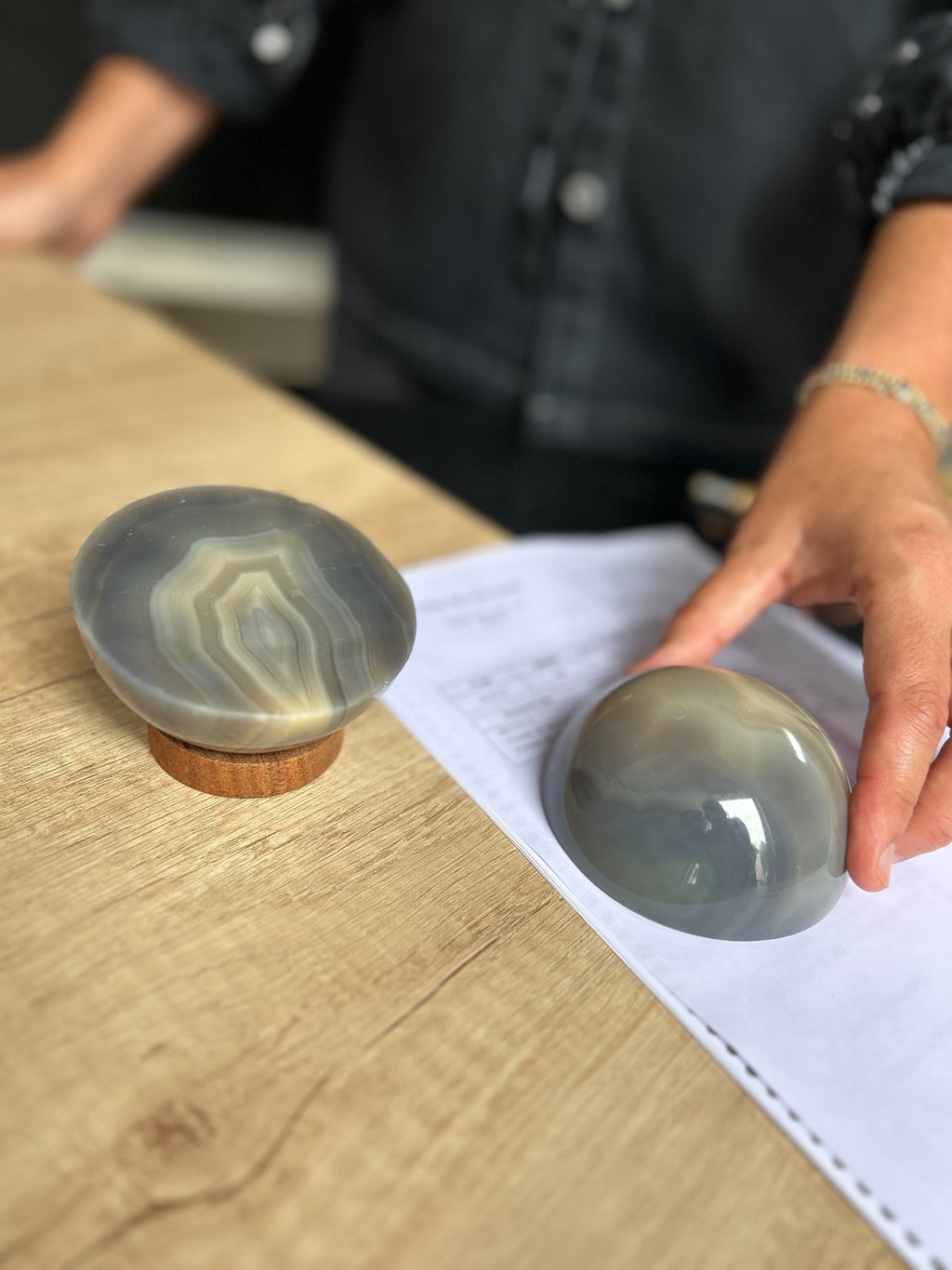 Natural Jasper Paperweight & Desk Ornament Set | Amethyst Geodes | Wiccan Center
