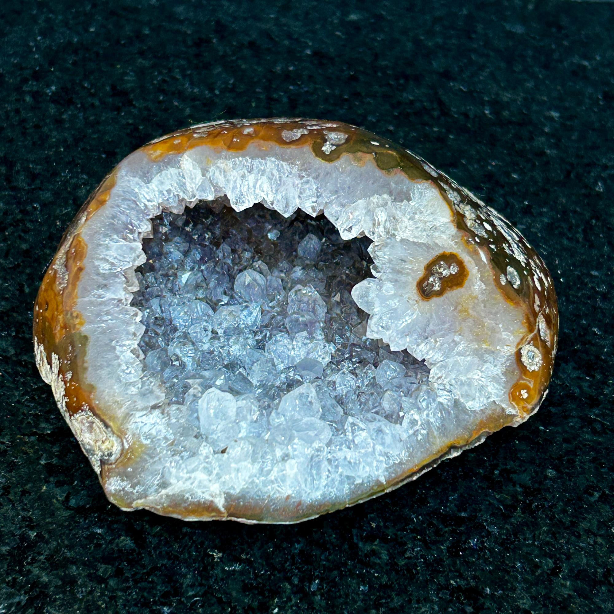 Natural Quartz Stone Geode, Flat Geode with Agate formations, Uruguayan Cave | Amethyst Geodes | Wiccan Center