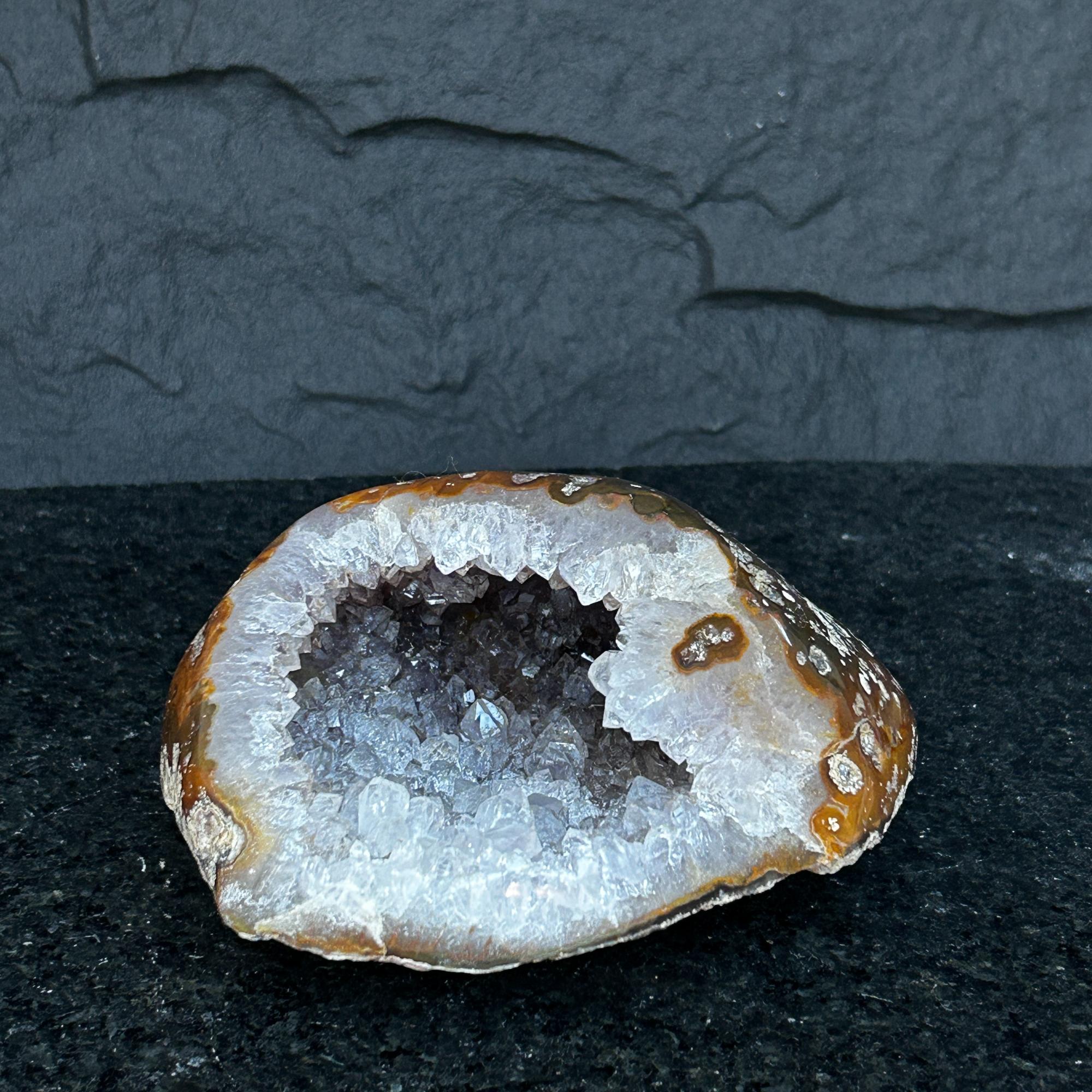 Natural Quartz Stone Geode, Flat Geode with Agate formations, Uruguayan Cave | Amethyst Geodes | Wiccan Center