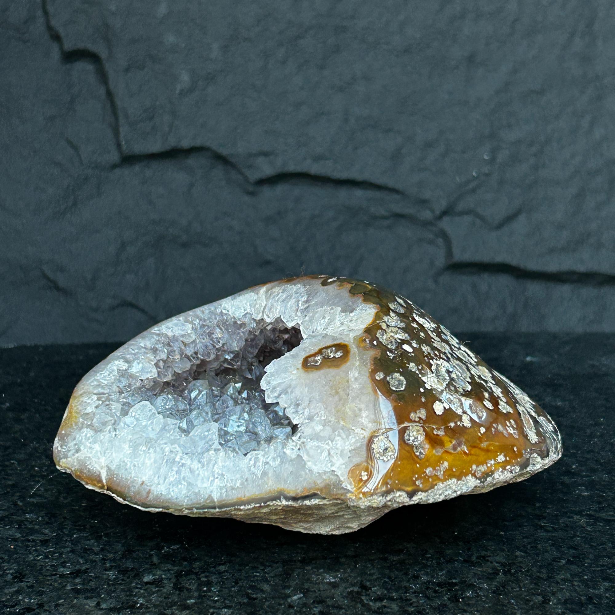 Natural Quartz Stone Geode, Flat Geode with Agate formations, Uruguayan Cave | Amethyst Geodes | Wiccan Center