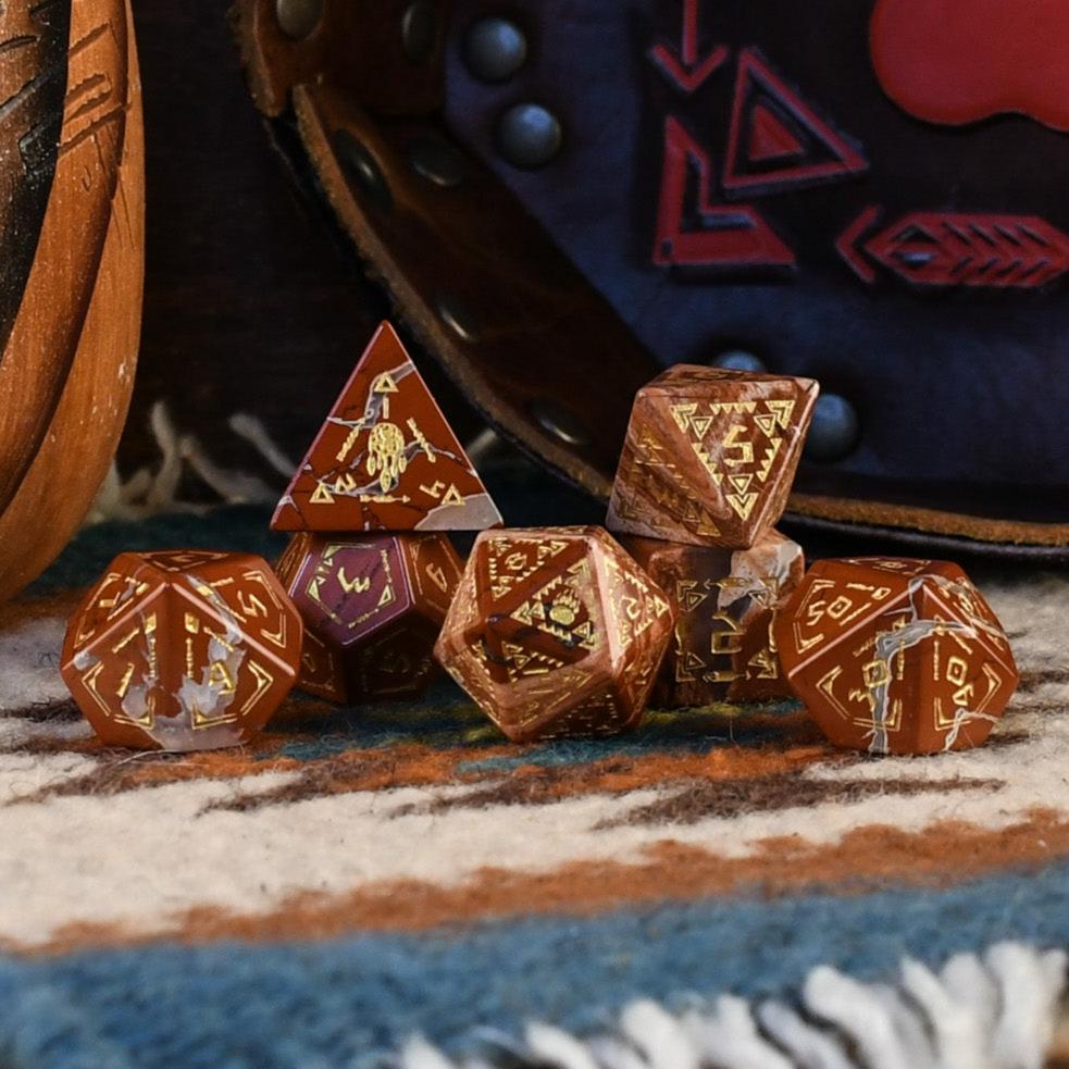 Navajo Red Jasper Stone Dice Set | Dice | Wiccan Center