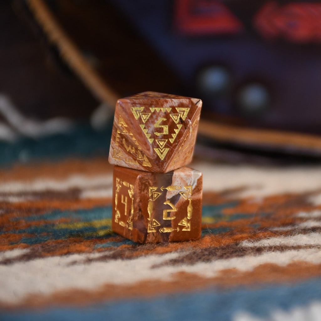 Navajo Red Jasper Stone Dice Set | Dice | Wiccan Center