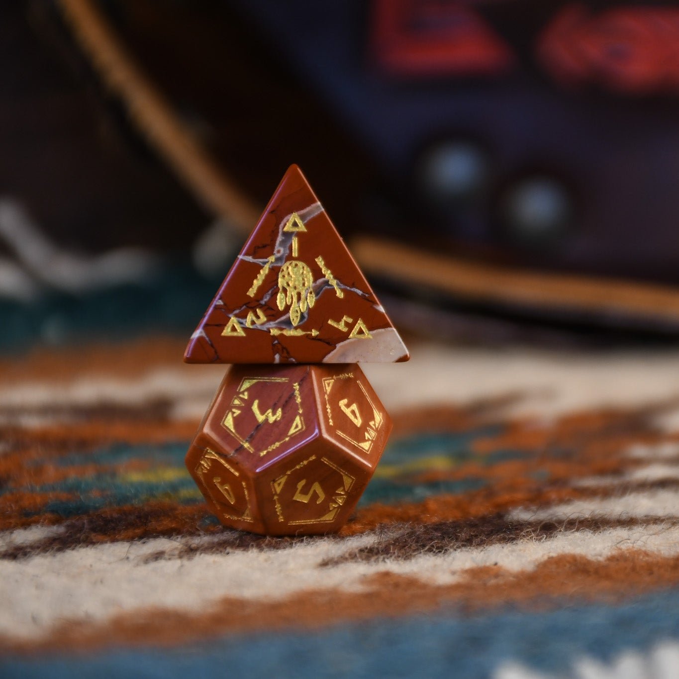 Navajo Red Jasper Stone Dice Set | Dice | Wiccan Center