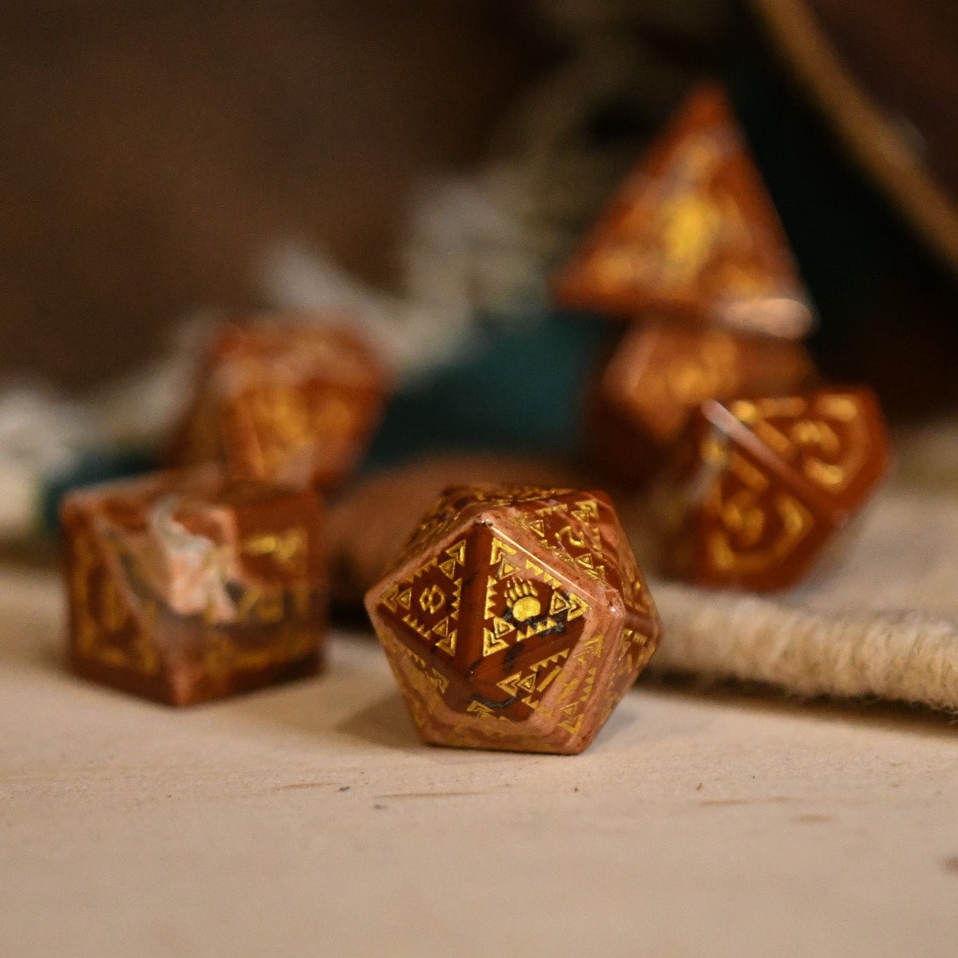 Navajo Red Jasper Stone Dice Set | Dice | Wiccan Center