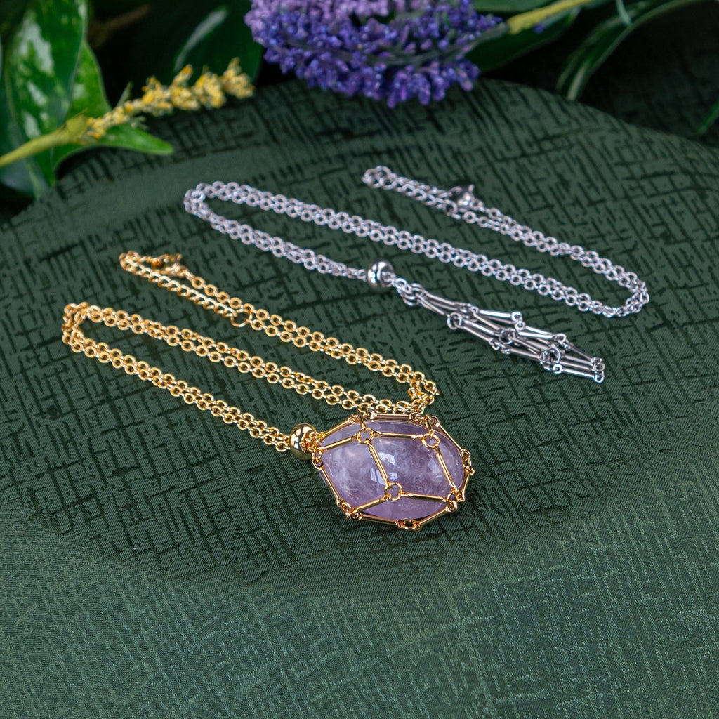 Adjustable Metal Crystal Holder Necklace | | Wiccan Center