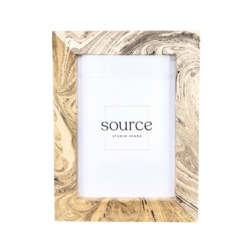 Neue Hand Marbled Wood Picture Frame - B&W & Neutrals (5x7) | Frame | Wiccan Center
