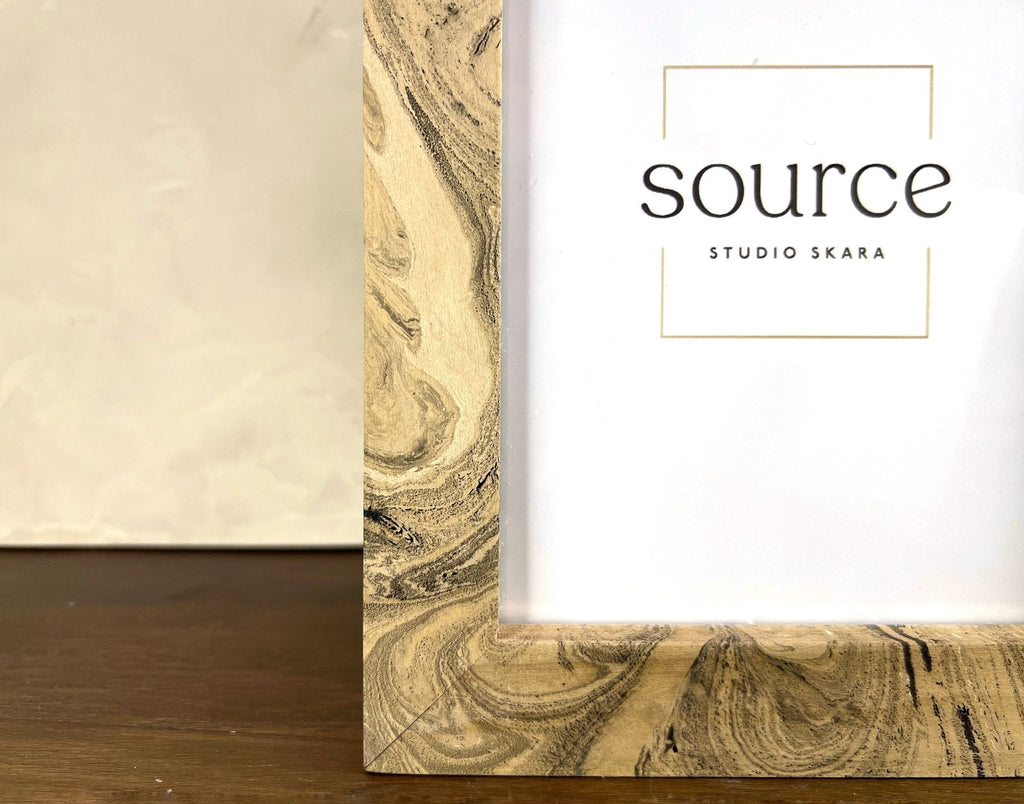 Neue Hand Marbled Wood Picture Frame - B&W & Neutrals (5x7) | Frame | Wiccan Center