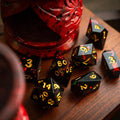Night Blood Handmade Resin DND Dice Set | Resin Dice | Wiccan Center