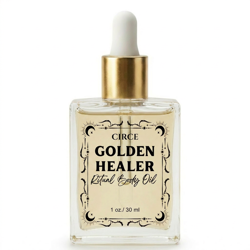 Healing Ritual Body Oil — Lavender & Chamomile Oil with Golden Healer Quartz | | Wiccan Center