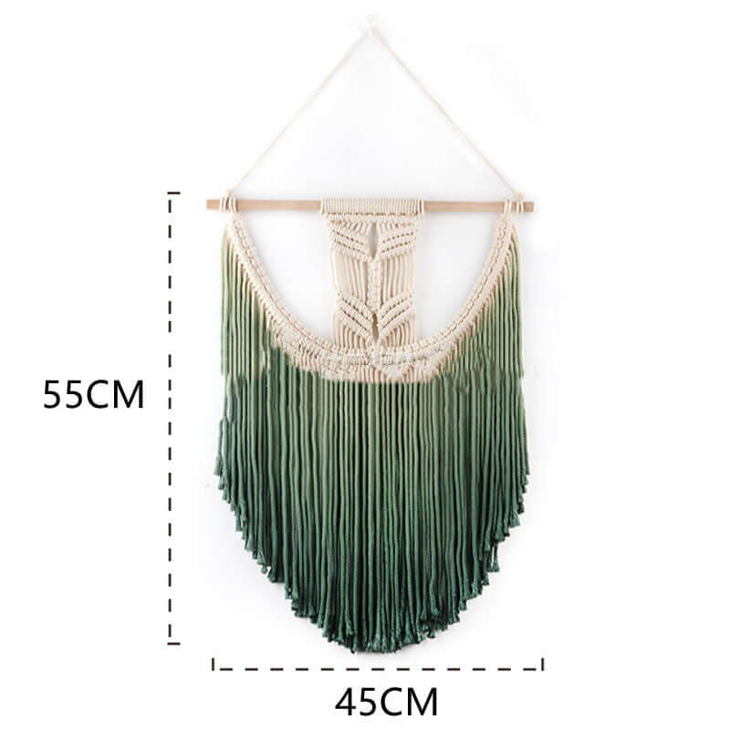 Nordic Boho Wall Hanging – Handmade Wooden Tapestry Decor